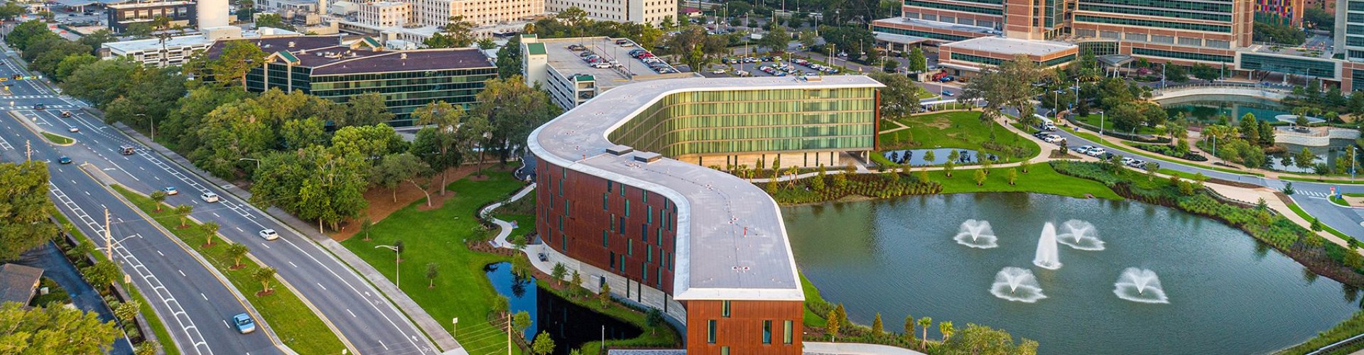 Scenic Gainesville cityscape at sunset
