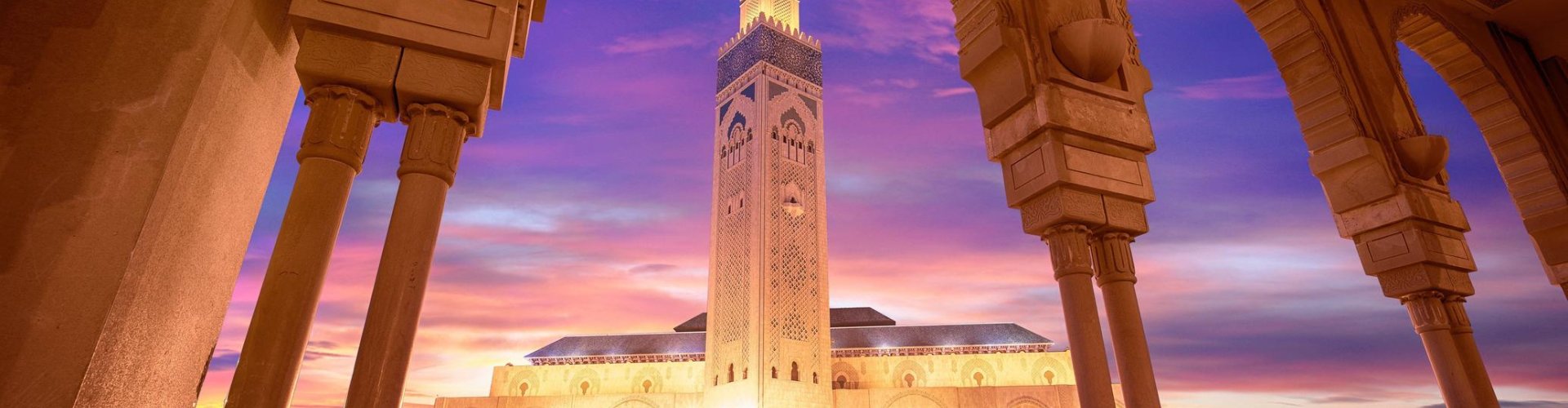 Sunset cityscape of Casablanca, MA