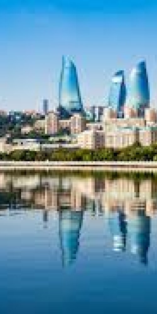 Baku cityscape vertical