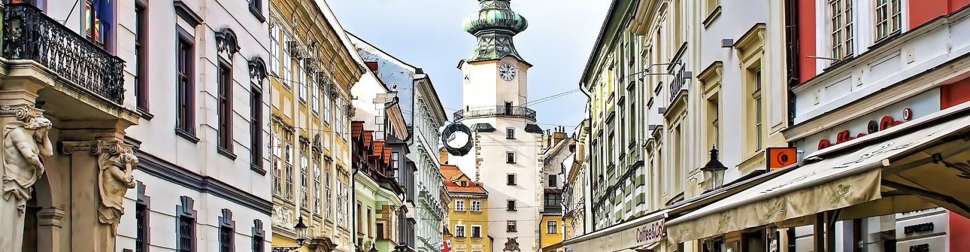 Scenic Bratislava cityscape at dusk
