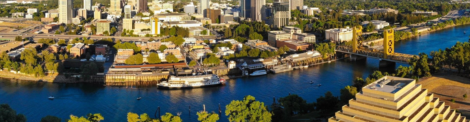 Sacramento skyline at sunset