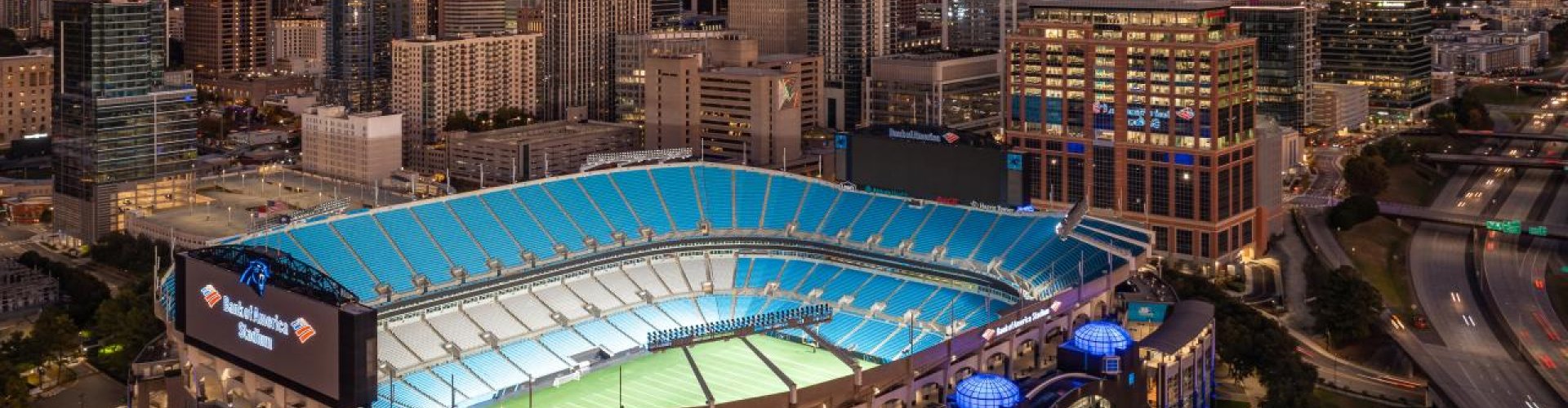 Charlotte cityscape by night