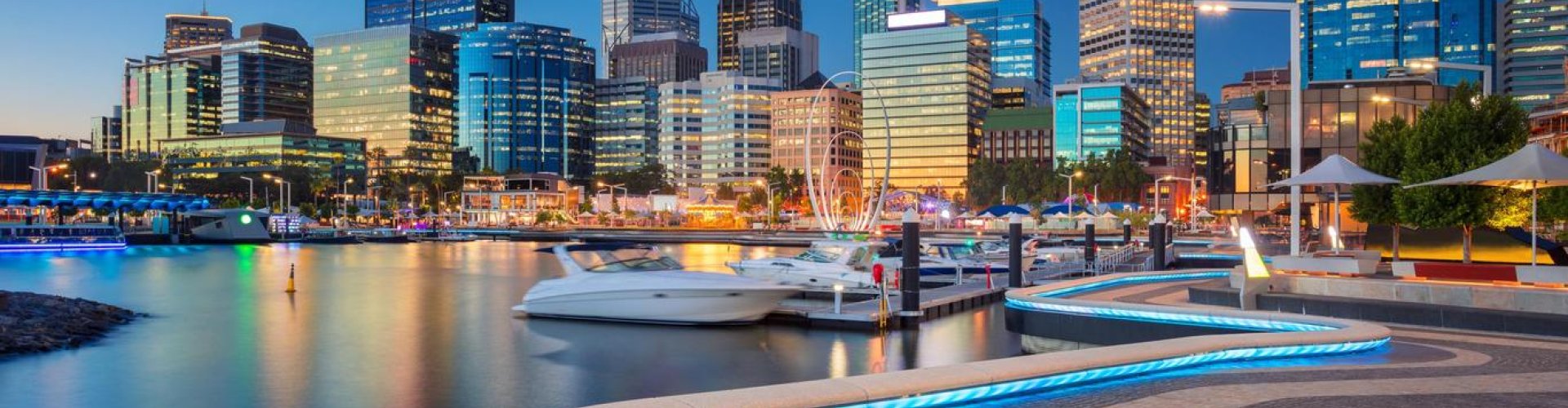 Sunset over Perth skyline