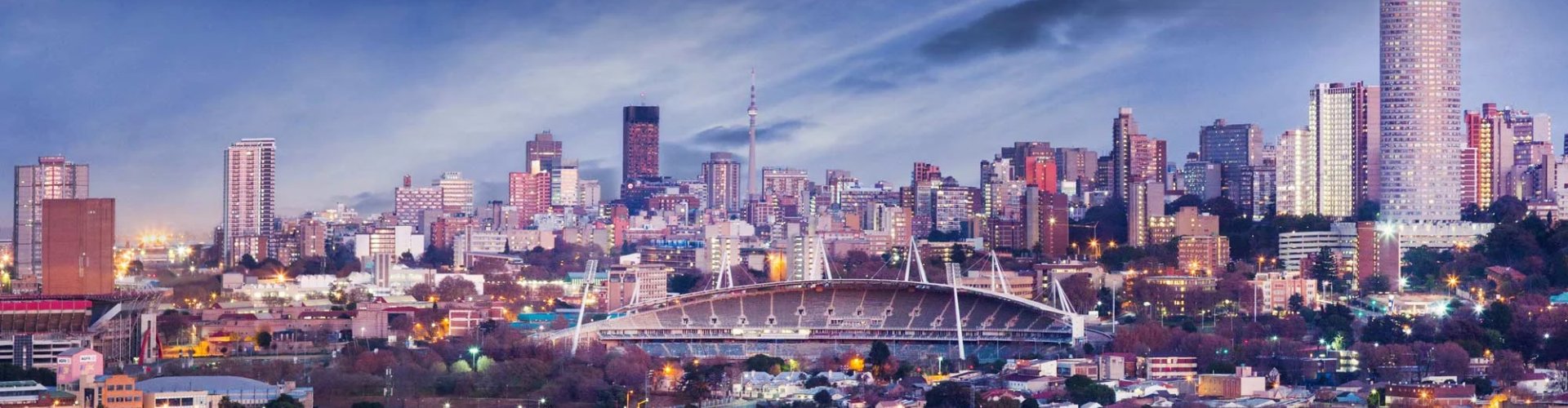 Cityscape of Pretoria, ZA at sunset