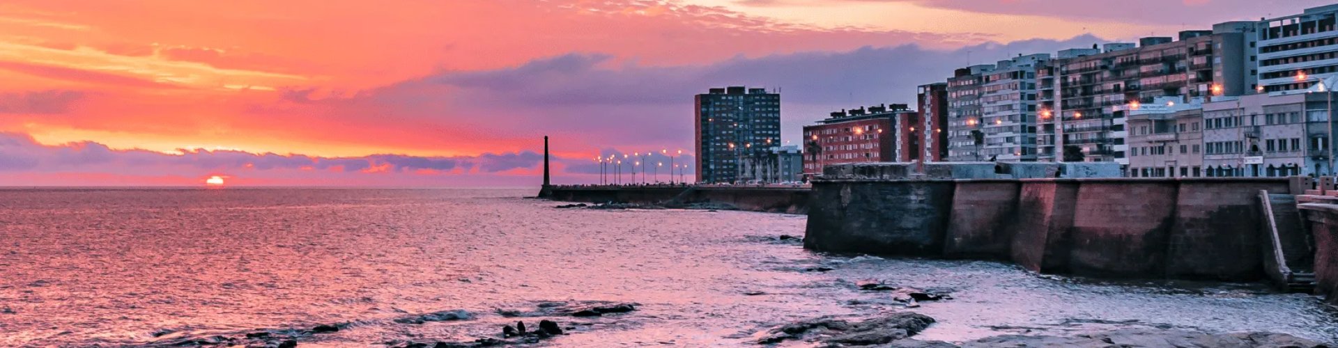 Montevideo cityscape sunset