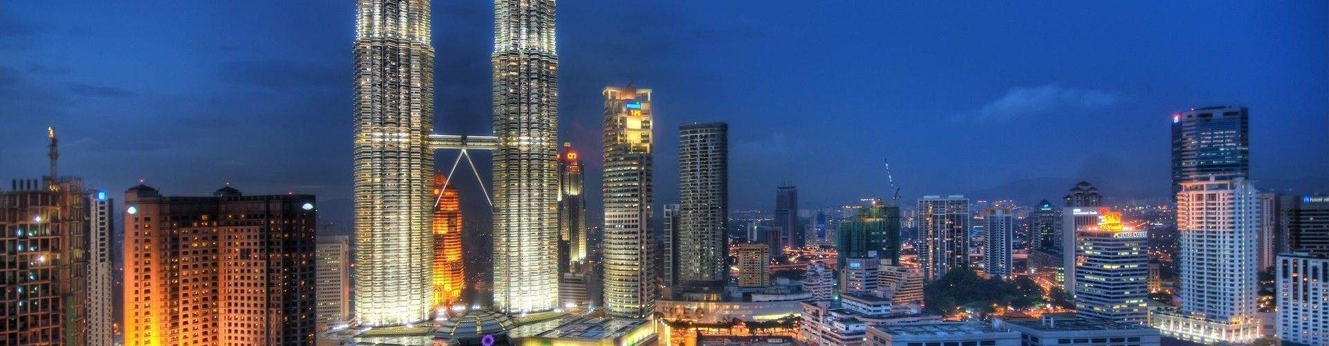 Skyline view of Kuala Lumpur at sunset