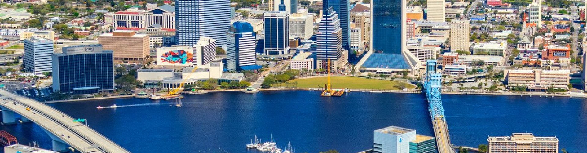 Jacksonville cityscape at sunset